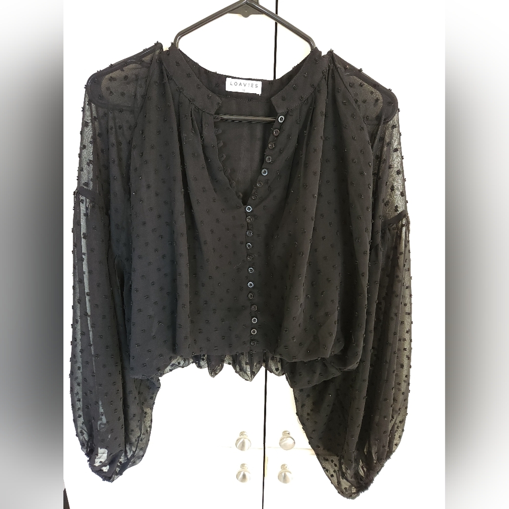 LOAVIES Chiffon Textured Blouse XS